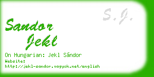 sandor jekl business card
